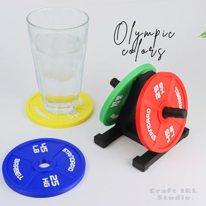 Gym Coaster Set Weight Plate with Rack
