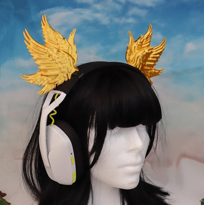 Archangel Wings Headphone Attachment | Angelic Headset Accessory | Streamer Gamer Gift and Decor