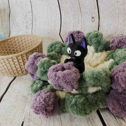Flower Basket Coaster Set with Cat Decor | 2 Coaster Included