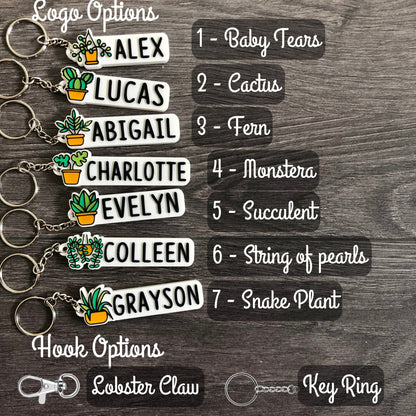 House Plant Custom Name Keychain