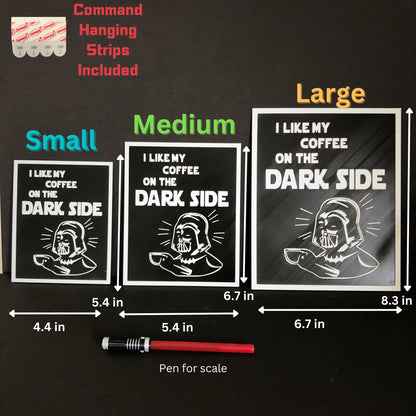 Dark Side Coffee 3D Wall Art - Star Wars Darth Vader Inspired Sign