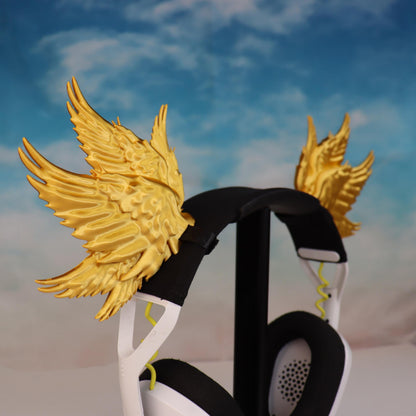 Archangel Wings Headphone Attachment | Angelic Headset Accessory | Streamer Gamer Gift and Decor