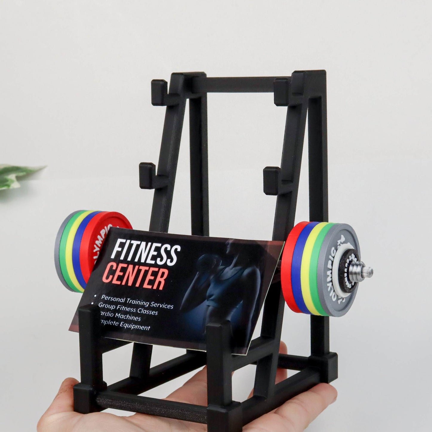 Barbell Rack Business Card Holder  and Pen Holder