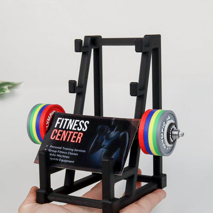 Barbell Rack Business Card Holder  and Pen Holder
