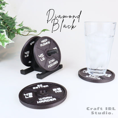 Gym Coaster Set Weight Plate with Rack