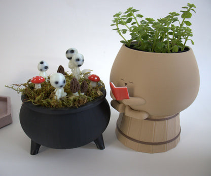 White Button Mushroom Stake Plant Accessory