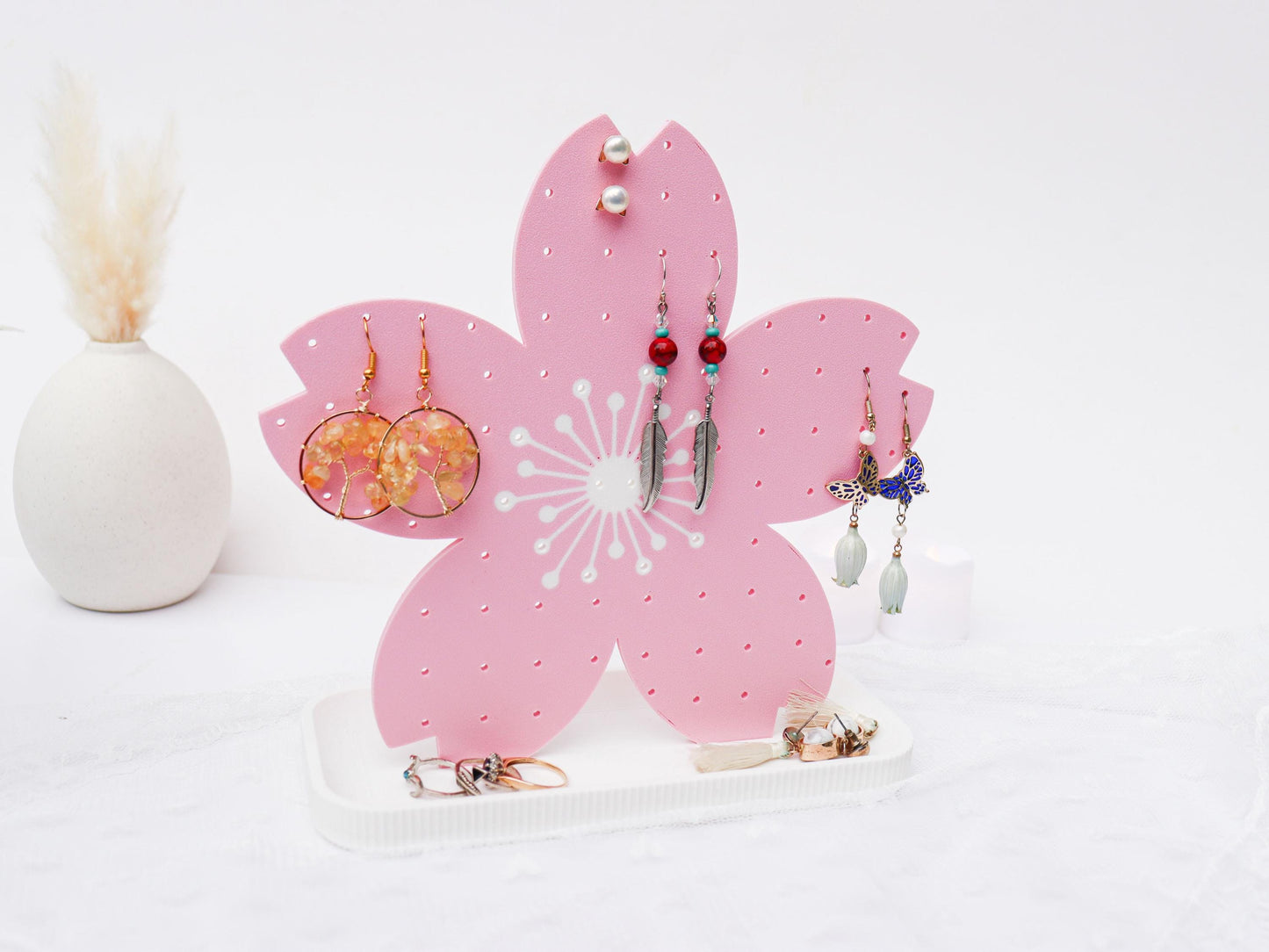 Sakura Earrings and Pin Stand