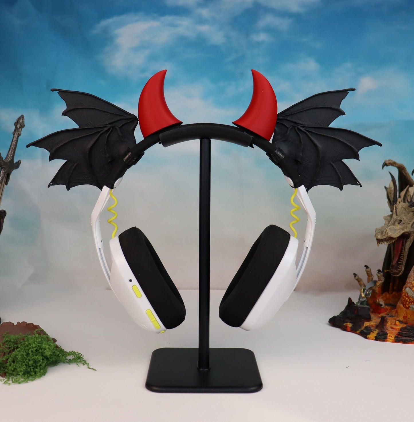 Stacked Demon Wings Headphone Attachment
