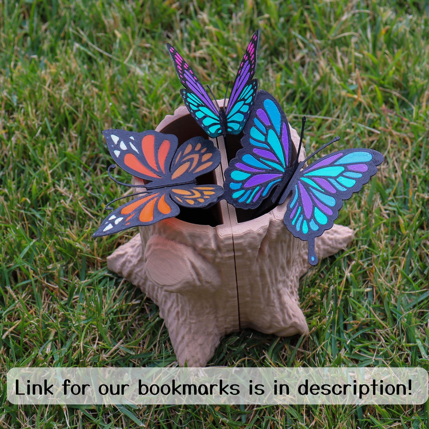 Tree Trunk Bookend and Bookmark or Pen Holder