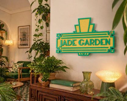 Custom Art Deco Sign | Retro Ambiance | Art Deco | Home Theater | Bathroom | Office Sign | Business Sign