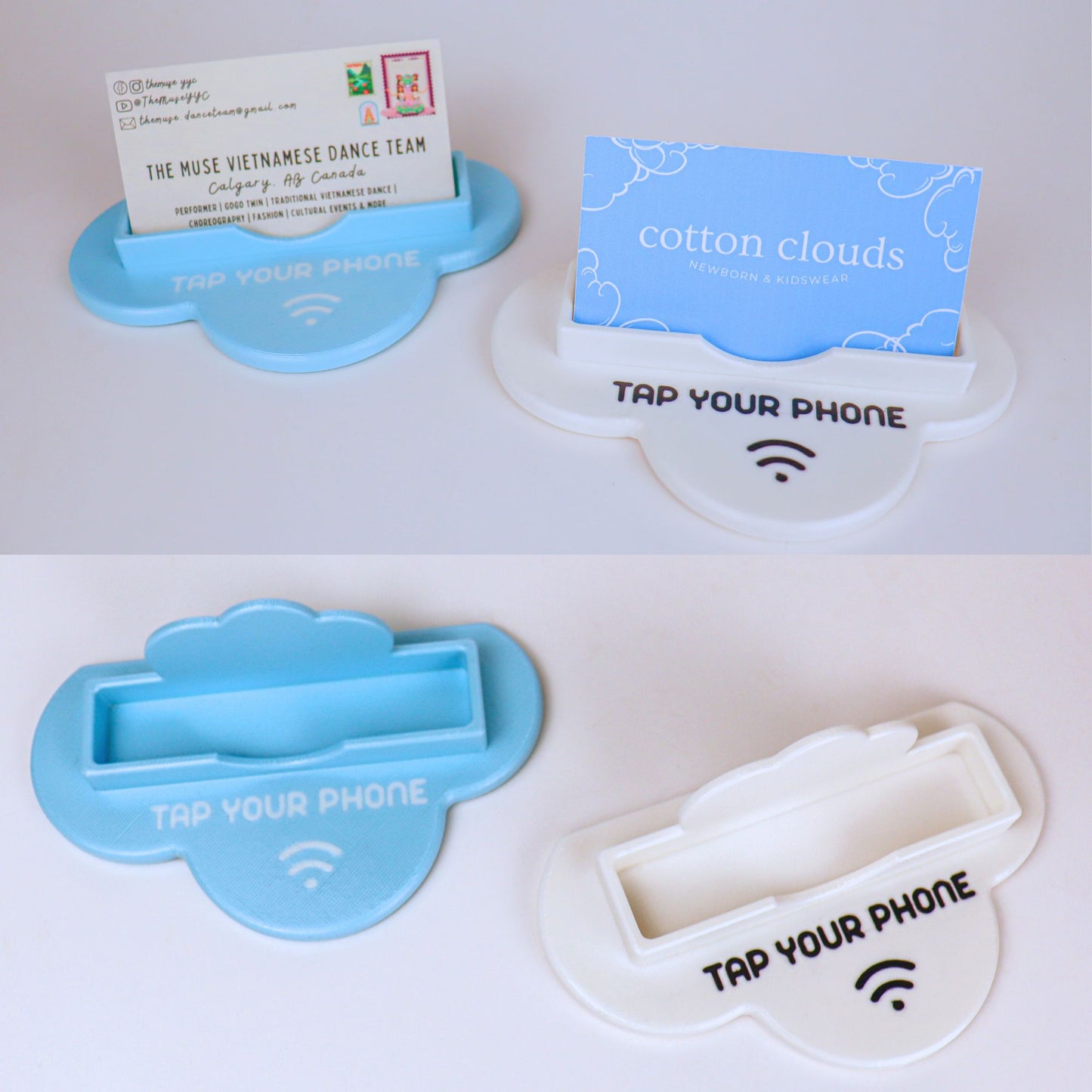 Cloud-Shaped NFC Business Card Holder with Programmable Tap Technology