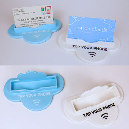 Cloud-Shaped NFC Business Card Holder with Programmable Tap Technology