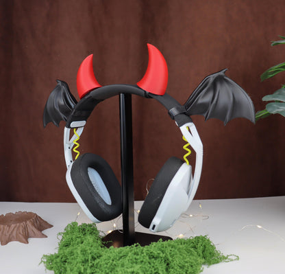Bat Wings Headphone Attachment with Horns