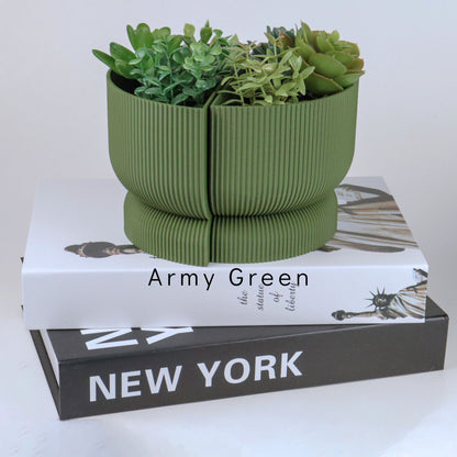 Ribbed Bookend Planter – Minimalist Home Decor