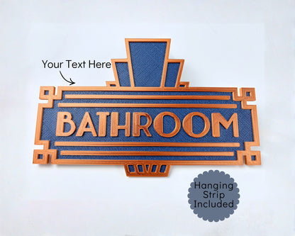 Custom Art Deco Sign | Retro Ambiance | Art Deco | Home Theater | Bathroom | Office Sign | Business Sign