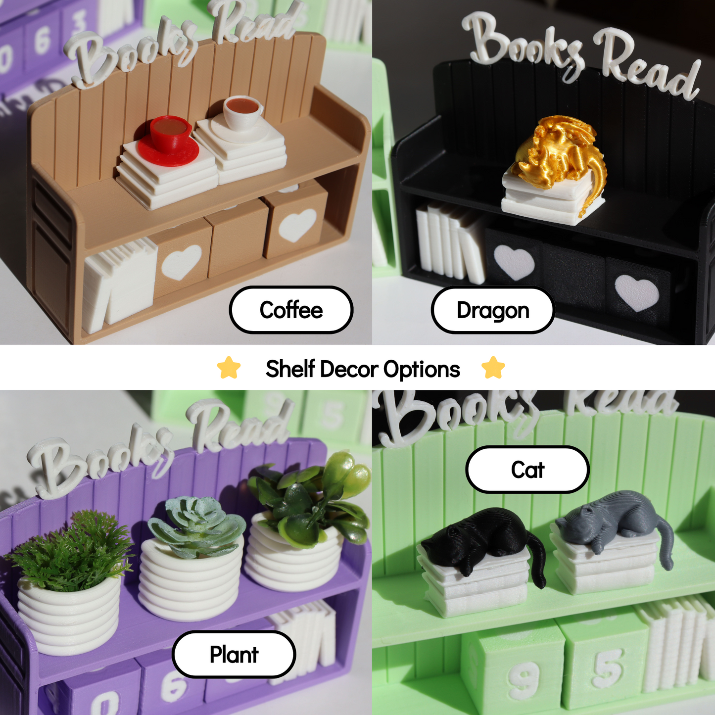 Mini Bookshelf Book Counter