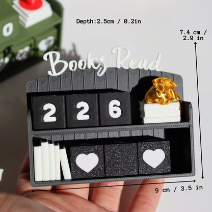 Mini Bookshelf Book Counter