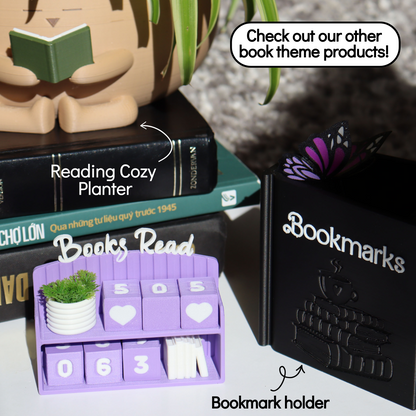 Mini Bookshelf Book Counter