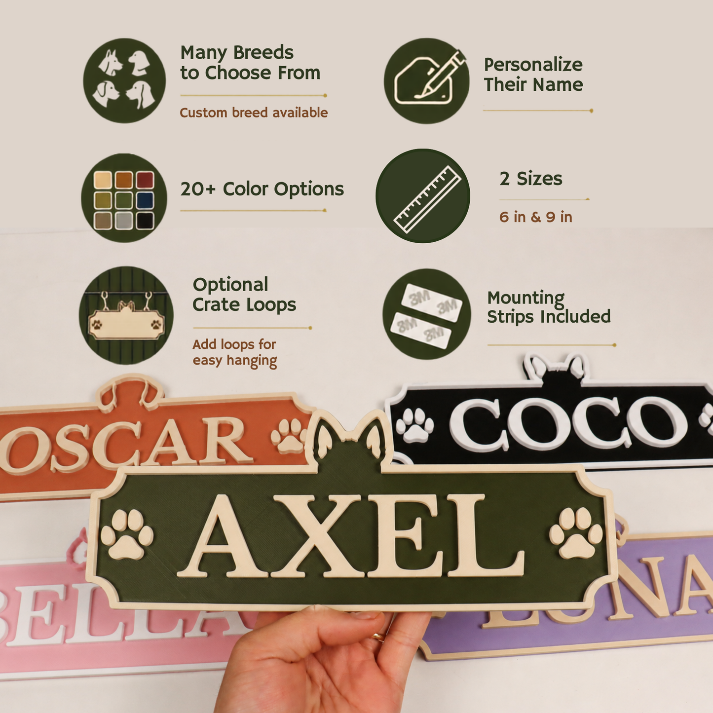 Personalized Dog Name Sign with Custom Breed