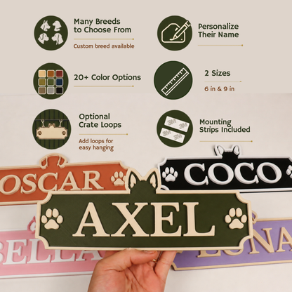 Personalized Dog Name Sign with Custom Breed