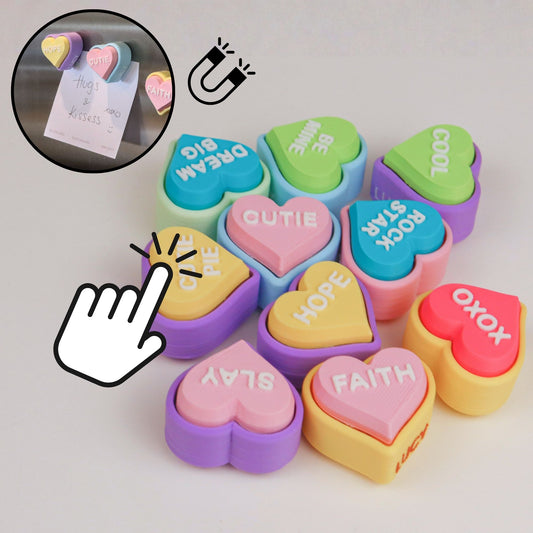 Heart Candy Clicker Magnets
