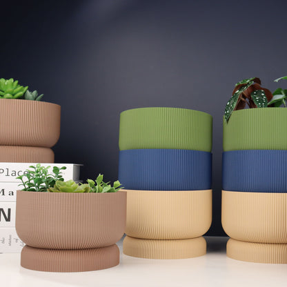 Ribbed Bookend Planter – Minimalist Home Decor