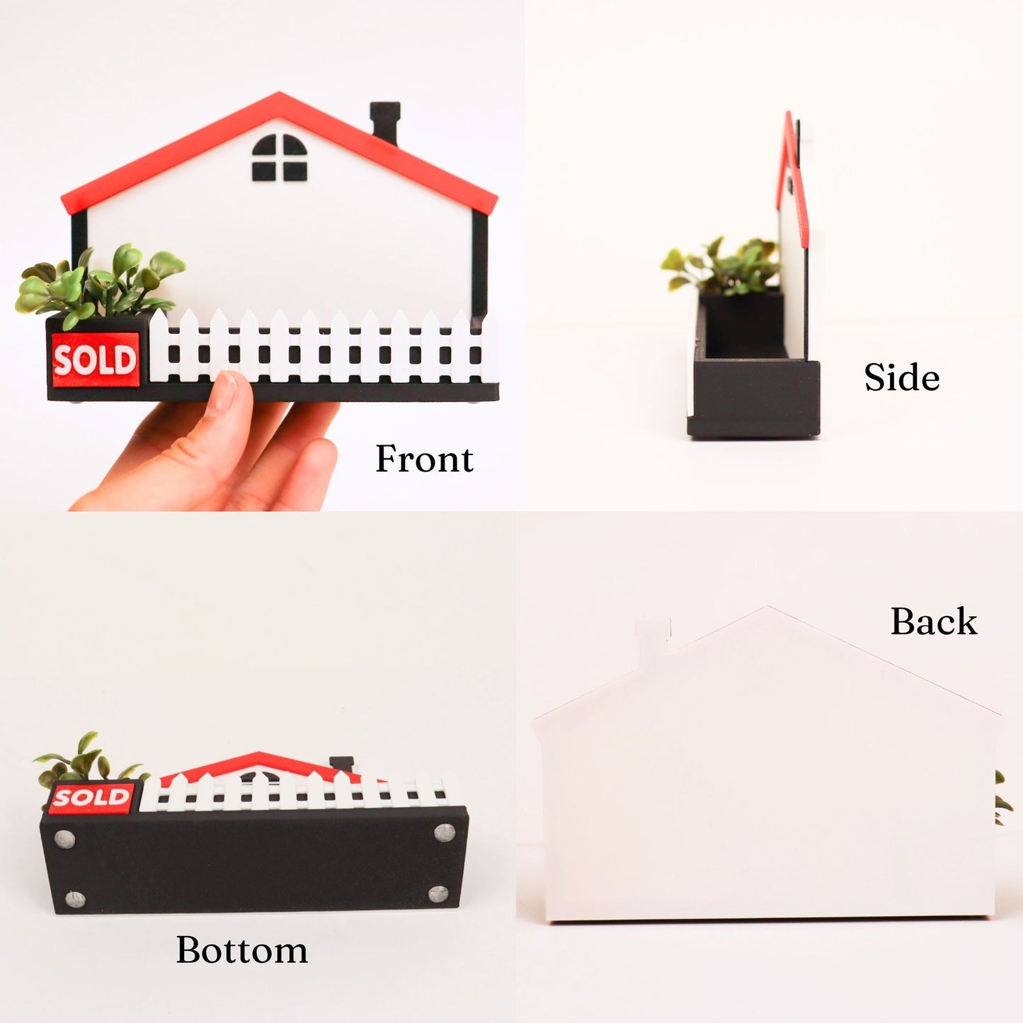 House with Planter Realtor Business Card Holder