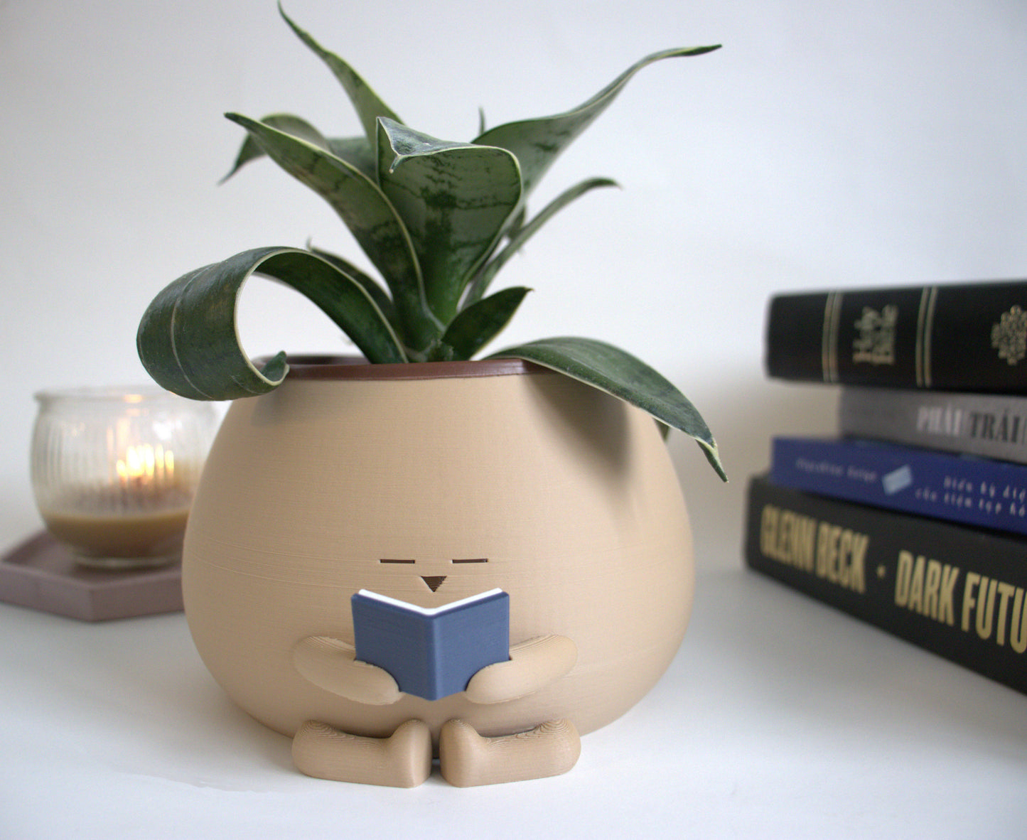 Cozy Pot Reading Book - Bookworm Planter