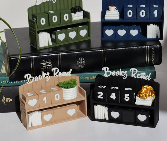 Mini Bookshelf Book Counter