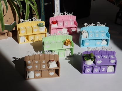 Mini Bookshelf Book Counter