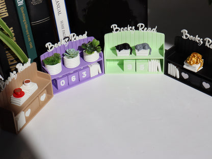 Mini Bookshelf Book Counter