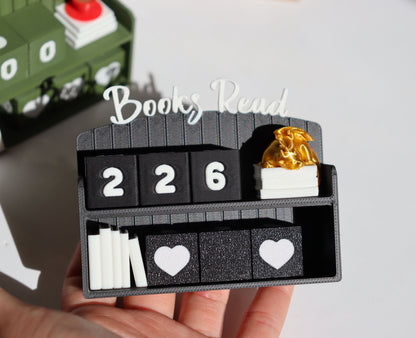 Mini Bookshelf Book Counter