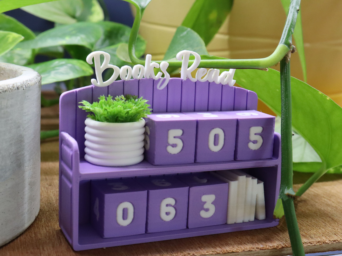 Mini Bookshelf Book Counter