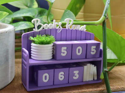 Mini Bookshelf Book Counter