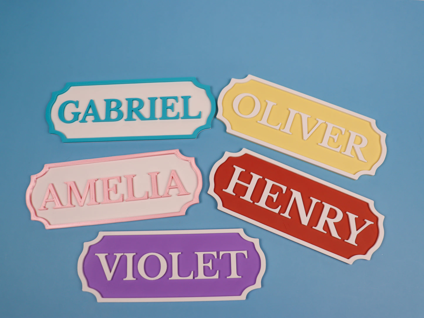 Personalized Pastel Name Door Hanger, Kids Room Sign, Bedroom Decor