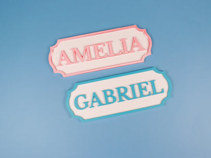 Personalized Pastel Name Door Hanger, Kids Room Sign, Bedroom Decor