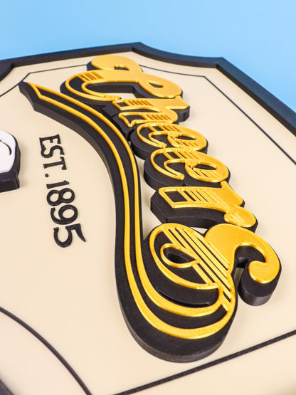 3D Cheers Sign for Home Bar or Mancave, Double-Sided Hanging Plaque