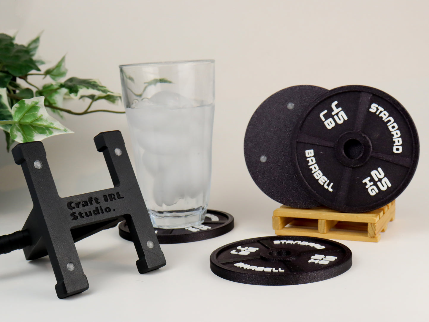 Gym Coaster Set Weight Plate with Rack