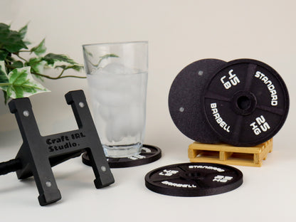 Gym Coaster Set Weight Plate with Rack