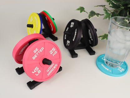 Gym Coaster Set Weight Plate with Rack