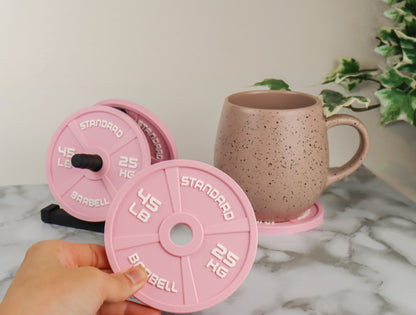 Gym Coaster Set Weight Plate with Rack