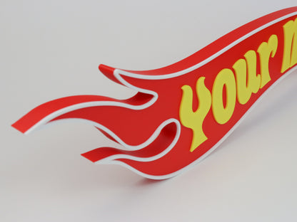 Hot Wheels Custom Nameplate | Desk Display | Door Name Sign