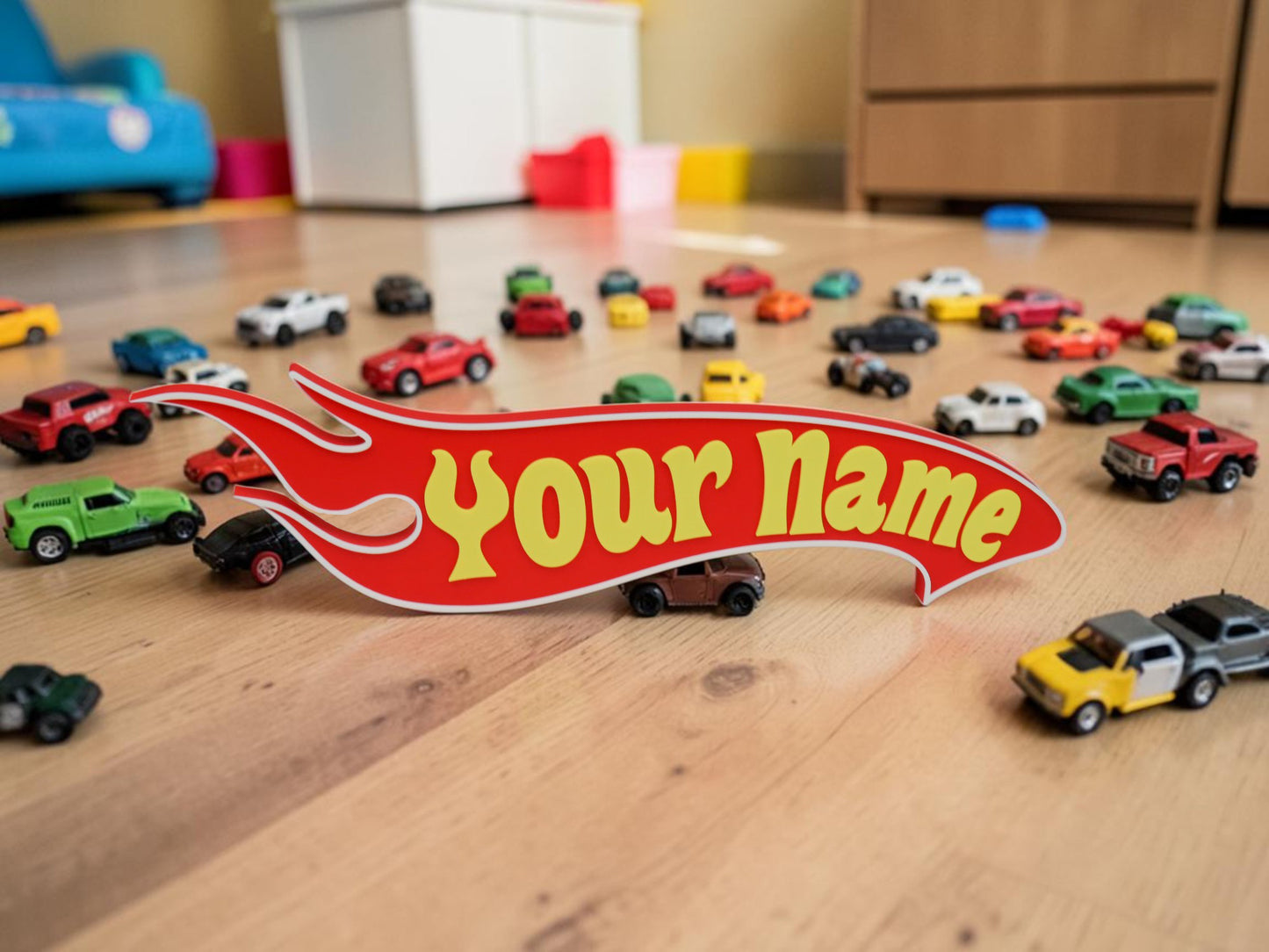 Hot Wheels Custom Nameplate | Desk Display | Door Name Sign