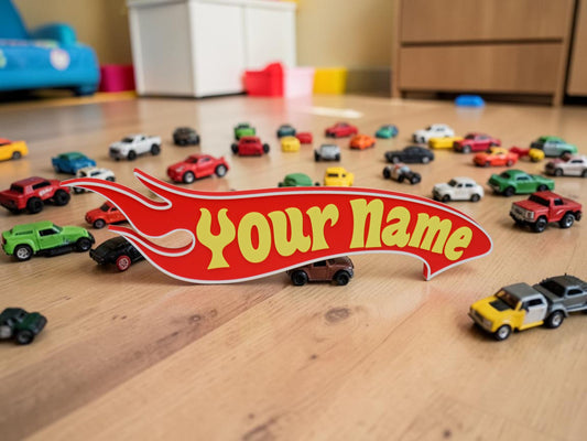 Hot Wheels Custom Nameplate | Desk Display | Door Name Sign