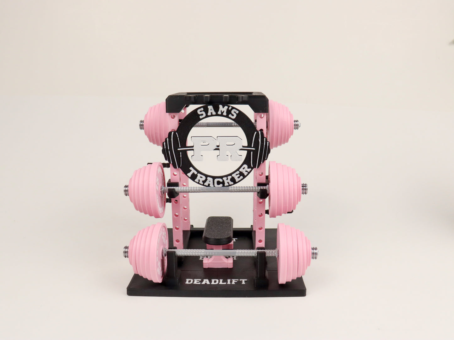 PR Tracker Weightlifting Barbell Rack Display – Gym Decor, Fitness Gift