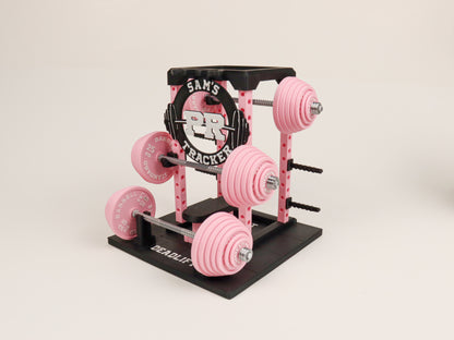 PR Tracker Weightlifting Barbell Rack Display – Gym Decor, Fitness Gift