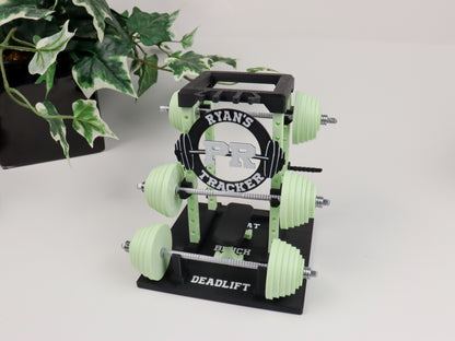 PR Tracker Weightlifting Barbell Rack Display – Gym Decor, Fitness Gift