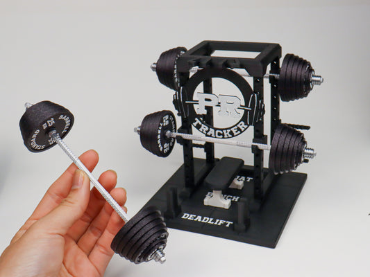 PR Tracker Weightlifting Barbell Rack Display – Gym Decor, Fitness Gift