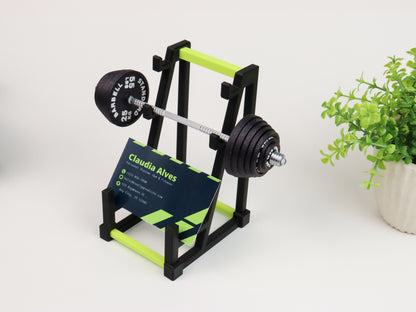 Barbell Rack Business Card Holder  and Pen Holder