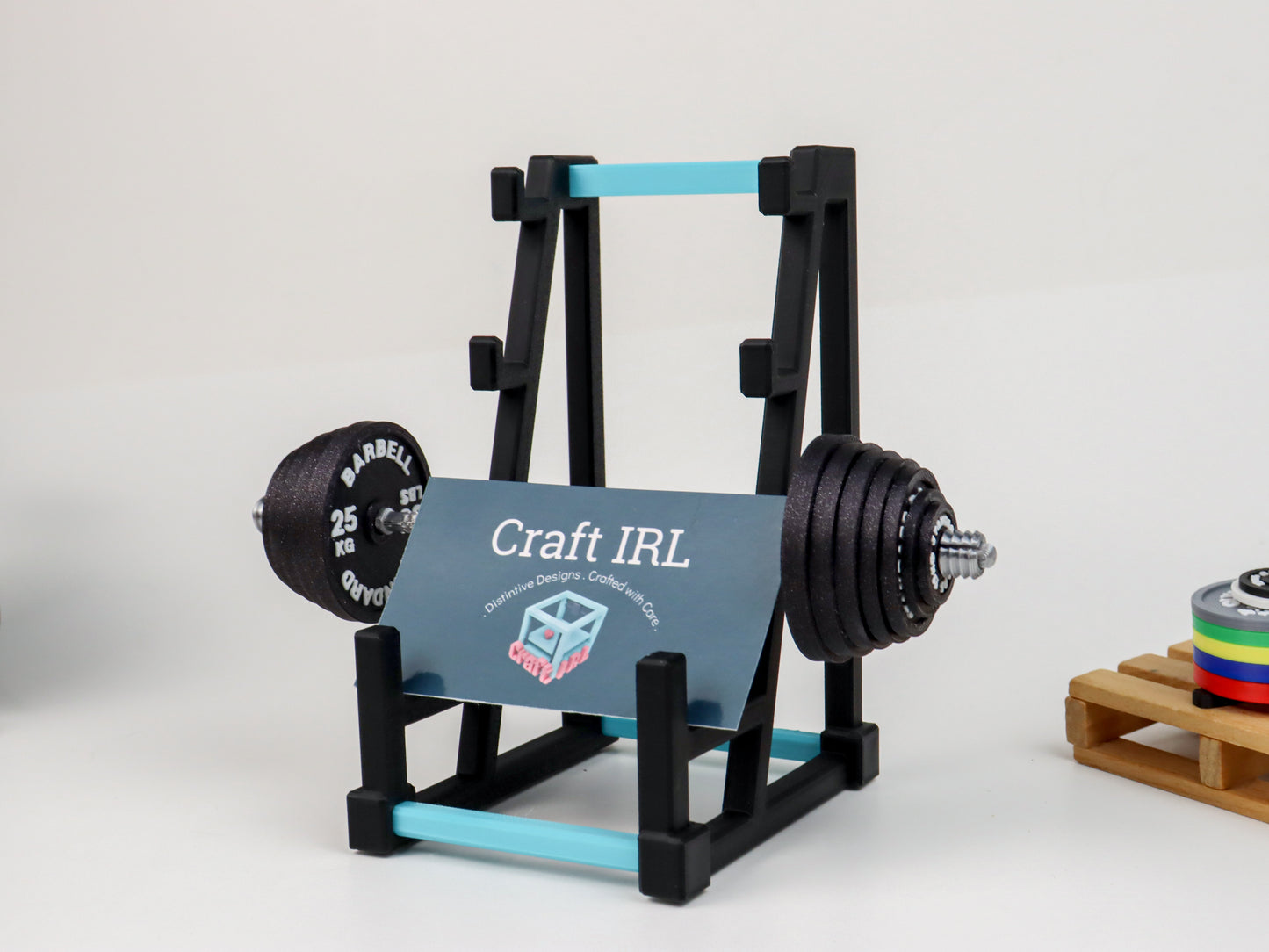 Barbell Rack Business Card Holder  and Pen Holder